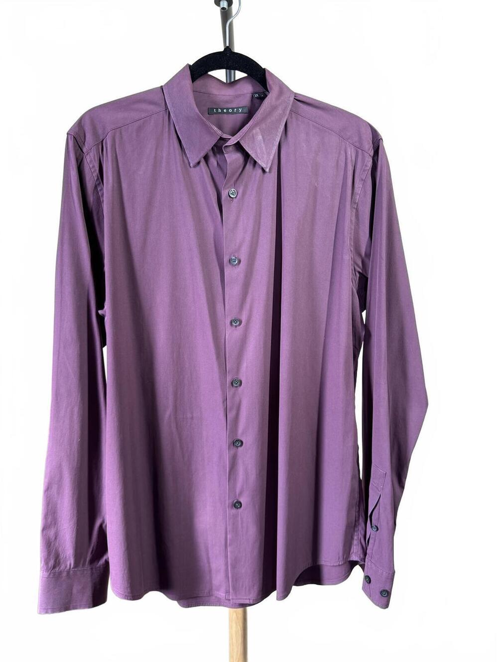 Theory Purple Long Sleeve Button-Up Shirt